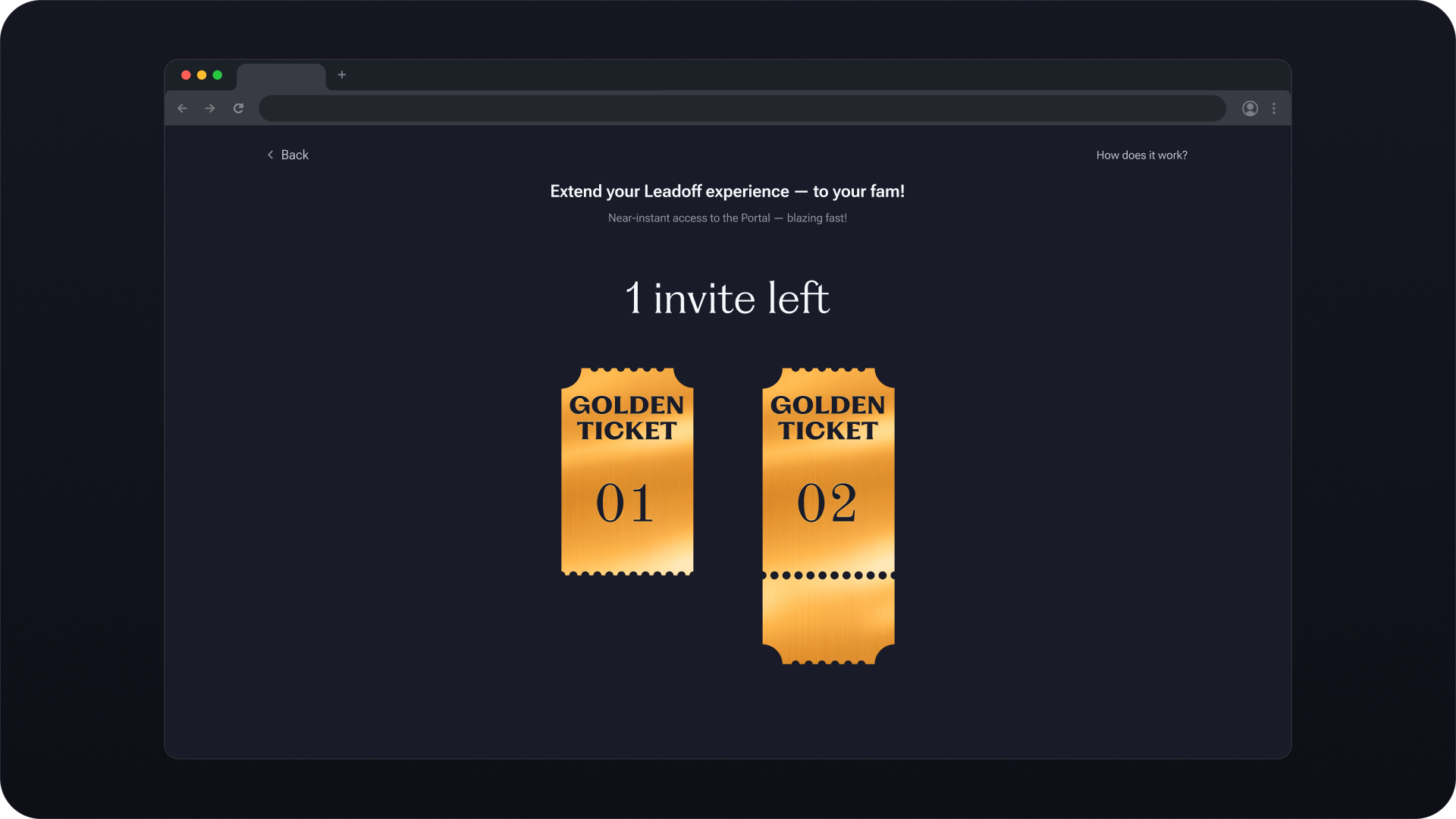 Golden Tickets referral